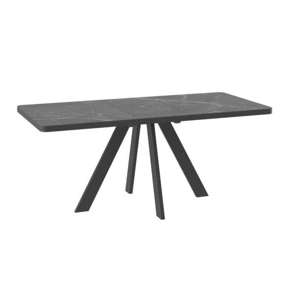 Стол BOBY RADIAL-140, раздвижной 140(180)х85, STONE BLACK ST CER/ЧЕРНЫЙ BOBY RADIAL 140